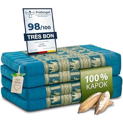 Livasia Matelas pliable durable en kapok 200x80x8cm Matelas d’invité avec de la soie thaï, Matelas pour camionnette, Tapis de yoga, Lit d’invité, Chaise longue jardin et balcon (Bleu Clair/Éléphants Soie) - Publicité Livasia Matelas pliable durable en kapok 200x80x8cm Matelas d’invité avec de la soie thaï, Matelas pour camionnette, Tapis de yoga, Lit d’invité, Chaise longue jardin et balcon (Bleu Clair/Éléphants Soie) - Publicité