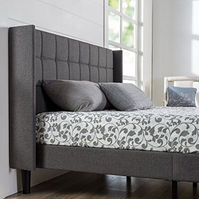 Zinus Dori 35 cm Sommier Plateforme Capitonnéavec Tête de Lit à Ailes, Sommier, Support à Lattes en Bois, Facile à Monter, 140 X 190 cm, Gris Foncé EU-FSSW-F - Publicité Zinus Dori 35 cm Sommier Plateforme Capitonnéavec Tête de Lit à Ailes, Sommier, Support à Lattes en Bois, Facile à Monter, 140 X 190 cm, Gris Foncé EU-FSSW-F - Publicité