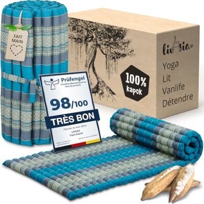 livasia tapis enroulable étroit M 200x75x4,5cm Lit d’invité 1 personne à motif, Lit de voyage coffre, Matelas thaï kapok jardin, fait main (Bleu Clair) - Publicité livasia tapis enroulable étroit M 200x75x4,5cm Lit d’invité 1 personne à motif, Lit de voyage coffre, Matelas thaï kapok jardin, fait main (Bleu Clair) - Publicité