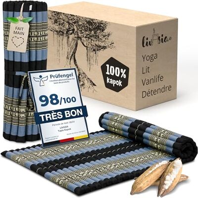 livasia tapis enroulable matelas enroulable large confortable L 200x110x4,5cm Lit matelas d’invité 1 personne, Lit de voyage coffre, Matelas thaï kapok jardin balcon fait main - Publicité livasia tapis enroulable matelas enroulable large confortable L 200x110x4,5cm Lit matelas d’invité 1 personne, Lit de voyage coffre, Matelas thaï kapok jardin balcon fait main - Publicité