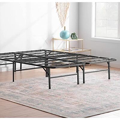 Linenspa Cadre de lit métal – Lit pliant 140x200 cm, 2 places – avec 33 cm rangement sous le sommier et pieds – Assemblé en 5 minutes – 2 personnes - Publicité Linenspa Cadre de lit métal – Lit pliant 140x200 cm, 2 places – avec 33 cm rangement sous le sommier et pieds – Assemblé en 5 minutes – 2 personnes - Publicité