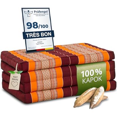 Livasia Matelas Pliable en Kapok 200x80x8cm Pour Invité, Camionnette, Tapis de Yoga, Chaise Longue pour Le Jardin et Le Balcon (Orange) - Publicité Livasia Matelas Pliable en Kapok 200x80x8cm Pour Invité, Camionnette, Tapis de Yoga, Chaise Longue pour Le Jardin et Le Balcon (Orange) - Publicité