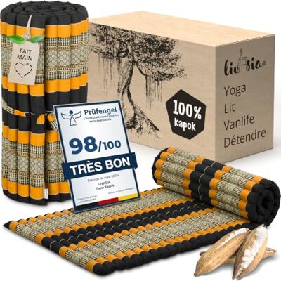 livasia tapis enroulable étroit M 200x75x4,5cm Lit d’invité 1 personne à motif, Lit de voyage coffre, Matelas thaï kapok jardin, fait main - Publicité livasia tapis enroulable étroit M 200x75x4,5cm Lit d’invité 1 personne à motif, Lit de voyage coffre, Matelas thaï kapok jardin, fait main - Publicité