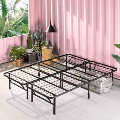 Zinus SmartBase Lit 135 x 190 cm Hauteur 35 cm Idéal pour Un lit d'invités avec Rangement sous Le lit Lit en métal Noir - Publicité Zinus SmartBase Lit 135 x 190 cm Hauteur 35 cm Idéal pour Un lit d'invités avec Rangement sous Le lit Lit en métal Noir - Publicité