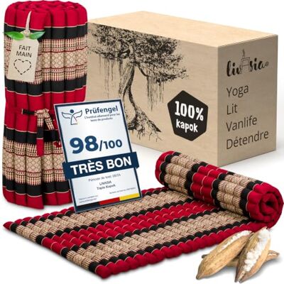 livasia tapis enroulable étroit M 200x75x4,5cm Lit d’invité 1 personne à motif, Lit de voyage coffre, Matelas thaï kapok jardin, fait main - Publicité livasia tapis enroulable étroit M 200x75x4,5cm Lit d’invité 1 personne à motif, Lit de voyage coffre, Matelas thaï kapok jardin, fait main - Publicité