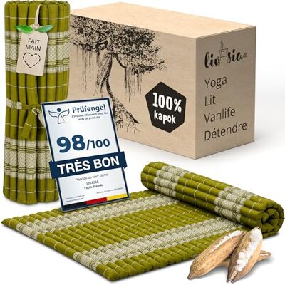 livasia tapis enroulable matelas enroulable large confortable L 200x110x4,5cm Lit matelas d’invité 1 personne, Lit de voyage coffre, Matelas thaï kapok jardin balcon fait main - Publicité livasia tapis enroulable matelas enroulable large confortable L 200x110x4,5cm Lit matelas d’invité 1 personne, Lit de voyage coffre, Matelas thaï kapok jardin balcon fait main - Publicité