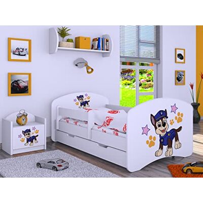 BDW Lit Enfant Super Dog lit bébé avec Matelas et tiroir lit antichute Confortable et Durable Chambre d'enfant Blanc (Motif 5) 160x80 - Publicité BDW Lit Enfant Super Dog lit bébé avec Matelas et tiroir lit antichute Confortable et Durable Chambre d'enfant Blanc (Motif 5) 160x80 - Publicité