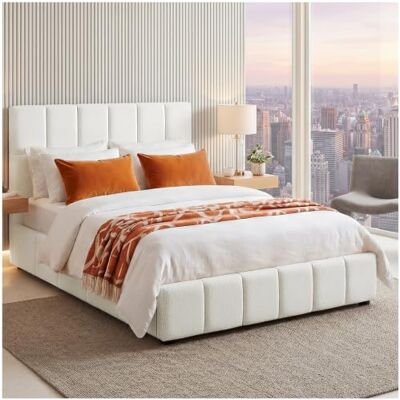 tectake ® Ensemble Lit capitonné 120 x 200 cm, Cadre de Lit rembourré avec Motif matelassé, Sommier à Lattes, Structure Solide Bois & Acier, Montage Facile, Max. 250 kg Tissu Teddy Crème - Publicité tectake ® Ensemble Lit capitonné 120 x 200 cm, Cadre de Lit rembourré avec Motif matelassé, Sommier à Lattes, Structure Solide Bois & Acier, Montage Facile, Max. 250 kg Tissu Teddy Crème - Publicité