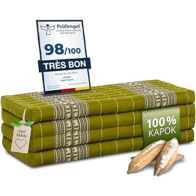 Livasia Matelas Pliable Durable en kapok 200x110x8cm Matelas d’invité Large, Matelas Pliable, Tapis de Yoga, Lit d’invité, Chaise Longue pour Le Jardin et Le Balcon (Vert/Éléphants) - Publicité Livasia Matelas Pliable Durable en kapok 200x110x8cm Matelas d’invité Large, Matelas Pliable, Tapis de Yoga, Lit d’invité, Chaise Longue pour Le Jardin et Le Balcon (Vert/Éléphants) - Publicité