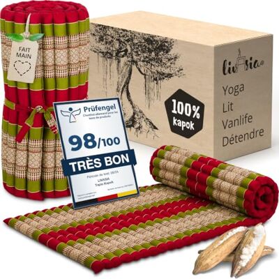 livasia tapis enroulable étroit M 200x75x4,5cm Lit d’invité 1 personne à motif, Lit de voyage coffre, Matelas thaï kapok jardin, fait main - Publicité livasia tapis enroulable étroit M 200x75x4,5cm Lit d’invité 1 personne à motif, Lit de voyage coffre, Matelas thaï kapok jardin, fait main - Publicité