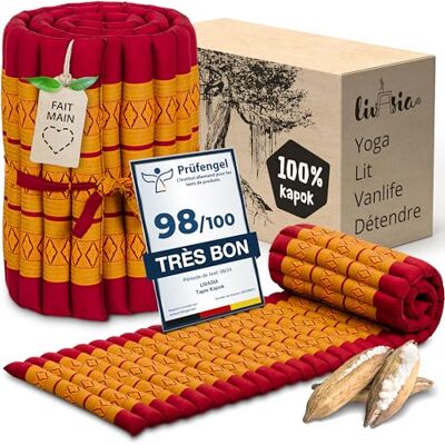 livasia tapis enroulable matelas enroulable étroit S 200x50x4,5cm Lit d’invité matelas d’invité 1 personne, Lit de voyage coffre, Tapis thaï kapok jardin balcon fait main (Rouge/Jaune) - Publicité livasia tapis enroulable matelas enroulable étroit S 200x50x4,5cm Lit d’invité matelas d’invité 1 personne, Lit de voyage coffre, Tapis thaï kapok jardin balcon fait main (Rouge/Jaune) - Publicité