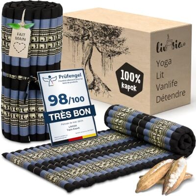 livasia tapis enroulable étroit M 200x75x4,5cm Lit d’invité 1 personne à motif, Lit de voyage coffre, Matelas thaï kapok jardin, fait main - Publicité livasia tapis enroulable étroit M 200x75x4,5cm Lit d’invité 1 personne à motif, Lit de voyage coffre, Matelas thaï kapok jardin, fait main - Publicité