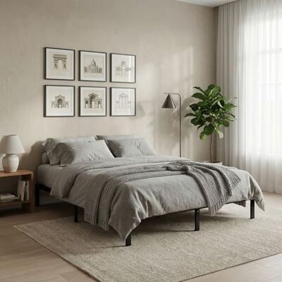 IDIMEX Lit Double TIDUR, Grand Lit, 180 x 200 cm, Noir, Structure en Métal, Cadre Renforcé, Sommier Intégré, Style Industriel Minimaliste, Montage Simple - Publicité IDIMEX Lit Double TIDUR, Grand Lit, 180 x 200 cm, Noir, Structure en Métal, Cadre Renforcé, Sommier Intégré, Style Industriel Minimaliste, Montage Simple - Publicité