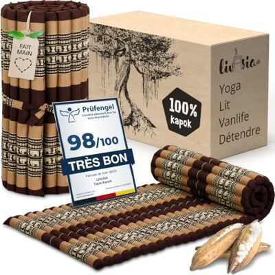 livasia tapis enroulable étroit M 200x75x4,5cm Lit d’invité 1 personne à motif, Lit de voyage coffre, Matelas thaï kapok jardin, fait main (Marron/Éléphants) - Publicité livasia tapis enroulable étroit M 200x75x4,5cm Lit d’invité 1 personne à motif, Lit de voyage coffre, Matelas thaï kapok jardin, fait main (Marron/Éléphants) - Publicité