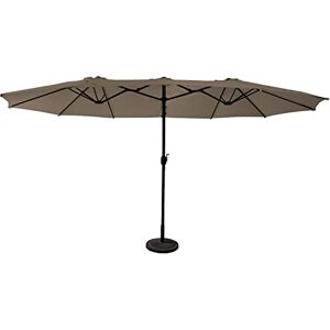 Happy Garden parasol de jardin double 2,7x4,6m LINAI taupe en acier - Publicité