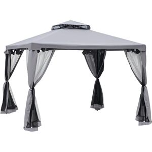 Outsunny Tonnelle de Jardin Barnum pavillon de Jardin 3 x 3 Double Toit avec moustiquaires Amovibles imperméable Gris Clair - Publicité Outsunny Tonnelle de Jardin Barnum pavillon de Jardin 3 x 3 Double Toit avec moustiquaires Amovibles imperméable Gris Clair - Publicité