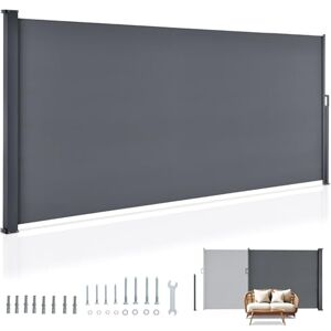 Juskys Marque Latérale Gris Foncé 500x160cm - Protection contre le vent - Publicité Juskys Marque Latérale Gris Foncé 500x160cm - Protection contre le vent - Publicité