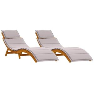 vidaXL Ensemble de 2 Chaises Longues Marron Bois d'Acacia - Sièges de Jardin - Publicité vidaXL Ensemble de 2 Chaises Longues Marron Bois d'Acacia - Sièges de Jardin - Publicité