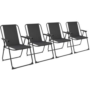 Harbour Housewares - Folding Metal Beach Chair - Noir - Publicité Harbour Housewares - Folding Metal Beach Chair - Noir - Publicité