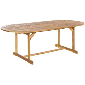 Beliani Table de Jardin Extensible Ovale 160 / 220 x 100 cm en Bois d'Accacia Clair avec une Touche Rustique pour Extérieur de Style Traditionnel - Publicité