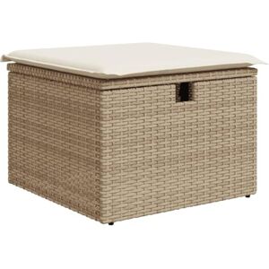 vidaXL Tabouret de Jardin avec Coussin, Siège avec Housse, Meuble de Terrasse Patio Balcon Extérieur, Beige 55x55x37cm Résine Tressée - Publicité vidaXL Tabouret de Jardin avec Coussin, Siège avec Housse, Meuble de Terrasse Patio Balcon Extérieur, Beige 55x55x37cm Résine Tressée - Publicité