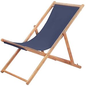 Tomostar Chaise Longue Pliante en Bois, Bain de Soleil Transat Chilienne Tissu et Cadre en Bois Bleu - Publicité Tomostar Chaise Longue Pliante en Bois, Bain de Soleil Transat Chilienne Tissu et Cadre en Bois Bleu - Publicité
