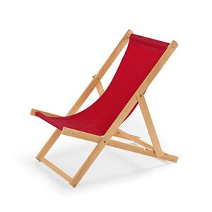 IMPWOOD Chaise longue de jardin en bois, fauteuil de relaxation, chaise de plage rouge - Publicité