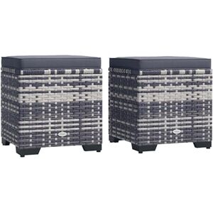 Outsunny Ensemble de 2 Poufs de Ratan avec Rangement - Tabouret d'extérieur avec coussins amovibles - Publicité Outsunny Ensemble de 2 Poufs de Ratan avec Rangement - Tabouret d'extérieur avec coussins amovibles - Publicité