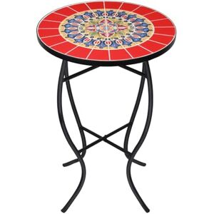 hotsizz Table de Jardin 52 x 35 x 35 cm, avec Motif mosaïque, Plateau métallique et carrelage combinés, Table Jardin Ronde idéale pour Le Jardin, Le Balcon ou Le Salon (Rouge) - Publicité hotsizz Table de Jardin 52 x 35 x 35 cm, avec Motif mosaïque, Plateau métallique et carrelage combinés, Table Jardin Ronde idéale pour Le Jardin, Le Balcon ou Le Salon (Rouge) - Publicité