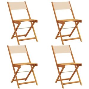 vidaXL Chaises de jardin pliantes lot de 4 beige tissu et bois massif - Publicité vidaXL Chaises de jardin pliantes lot de 4 beige tissu et bois massif - Publicité