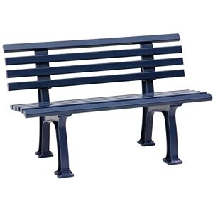 Blome Banc d'extérieur en Plastique à 9 Lames Coloris Bleu Acier Longueur 1200 mm Banc pour Parc Banc pour Jardin Assise extérieur PVC résistant - Publicité