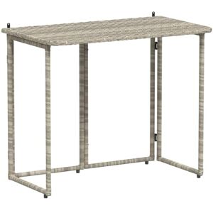vidaXL Table de jardin pliante gris clair 90 x 51 x 75 cm polyrotin, table d'extérieur, meuble de jardin, meuble de patio, table de patio - Publicité vidaXL Table de jardin pliante gris clair 90 x 51 x 75 cm polyrotin, table d'extérieur, meuble de jardin, meuble de patio, table de patio - Publicité