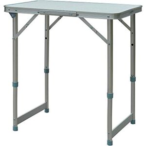 Outsunny Table Pliante Table de Camping Table de Jardin Hauteur réglable Aluminium MDF Blanc - Publicité