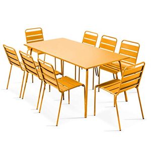 Oviala Palavas Table de Jardin et 8 chaises en Acier Jaune - Publicité