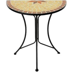 Spetebo Table d'appoint en métal avec plateau en mosaïque semi-circulaire Table de jardin décorative pour balcon - Publicité Spetebo Table d'appoint en métal avec plateau en mosaïque semi-circulaire Table de jardin décorative pour balcon - Publicité