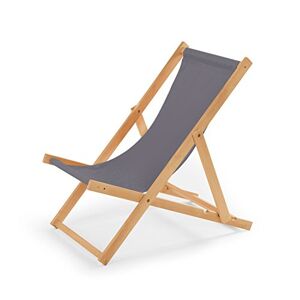 IMPWOOD Chaise longue de jardin en bois, fauteuil de relaxation, chaise de plage gris - Publicité