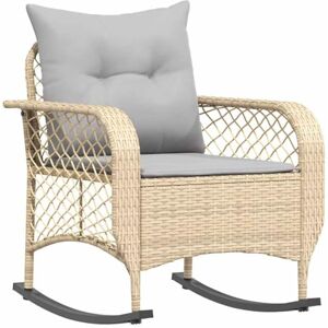 vidaXL Chaise à bascule de jardin avec coussins beige résine tressée - Publicité vidaXL Chaise à bascule de jardin avec coussins beige résine tressée - Publicité