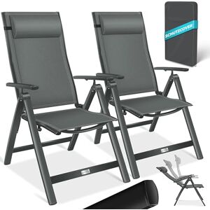 KESSER ® Chaise de Jardin à Dossier Haut avec accoudoirs Lot de 2 en Aluminium avec Coussin et Housse avec Dossier réglable en 7 Positions Respirante, Pliable, Antidérapante Anthracite - Publicité KESSER ® Chaise de Jardin à Dossier Haut avec accoudoirs Lot de 2 en Aluminium avec Coussin et Housse avec Dossier réglable en 7 Positions Respirante, Pliable, Antidérapante Anthracite - Publicité