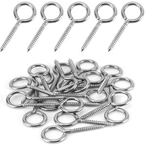 BELLE VOUS Lot de 20 Crochets à Vis en Acier Inoxydable Vis Oeillet M4 Robuste de 5,3 cm Crochets Métalliques Autotaraudants pour Hamacs, Yoga Aérien, Chaises Balançoires Intérieur/Extérieur - Publicité BELLE VOUS Lot de 20 Crochets à Vis en Acier Inoxydable Vis Oeillet M4 Robuste de 5,3 cm Crochets Métalliques Autotaraudants pour Hamacs, Yoga Aérien, Chaises Balançoires Intérieur/Extérieur - Publicité