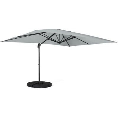 IDMARKET 360 CALVI Parasol - 3x4 m, Gris, 4 panneaux - Publicité IDMARKET 360 CALVI Parasol - 3x4 m, Gris, 4 panneaux - Publicité