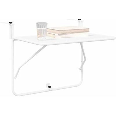 vidaXL Table de balcon en métal blanc extérieur rectangulaire - Publicité vidaXL Table de balcon en métal blanc extérieur rectangulaire - Publicité