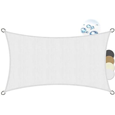 Sol Royal Voile d'ombrage rectangulaire imperméable PES avec Fixation Toile 2x4m blanc protection solaire et UV brise vue pour patio terrasse balcon et jardin SolVision Pergola soleil PS9 - Publicité Sol Royal Voile d'ombrage rectangulaire imperméable PES avec Fixation Toile 2x4m blanc protection solaire et UV brise vue pour patio terrasse balcon et jardin SolVision Pergola soleil PS9 - Publicité
