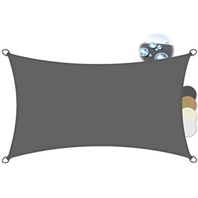 Sol Royal Voile d'ombrage rectangulaire imperméable PES Protection Solaire 2x4m anthracite toile brise vue avec fixation pour pergola patio terrasse balcon jardin SolVision soleil PS9 - Publicité Sol Royal Voile d'ombrage rectangulaire imperméable PES Protection Solaire 2x4m anthracite toile brise vue avec fixation pour pergola patio terrasse balcon jardin SolVision soleil PS9 - Publicité