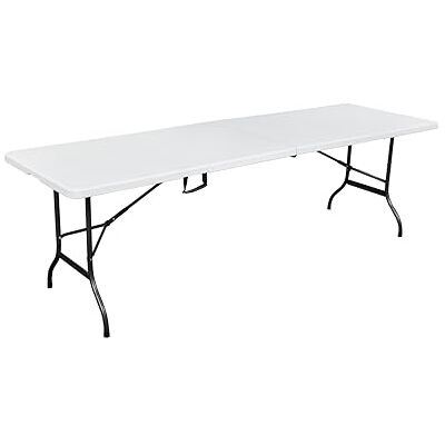 Metro Table de banquet d'extérieur en acier/polyéthylène pliable et imperméable avec embouts en caoutchouc Blanc 243 x 75 x 73 cm - Publicité Metro Table de banquet d'extérieur en acier/polyéthylène pliable et imperméable avec embouts en caoutchouc Blanc 243 x 75 x 73 cm - Publicité