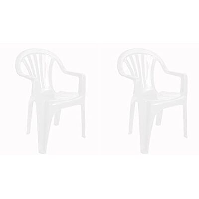 Resol New Pals Set 2 chaises en Plastique avec accoudoirs, léger et empilable. Fauteuil pour l'événement extérieur ou intérieur Jardin et terrasse Facile d'entretien et Filtre UV Blanc - Publicité Resol New Pals Set 2 chaises en Plastique avec accoudoirs, léger et empilable. Fauteuil pour l'événement extérieur ou intérieur Jardin et terrasse Facile d'entretien et Filtre UV Blanc - Publicité