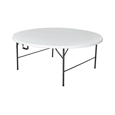 Metro Table Pliante pour l'extérieur, Acier/polyéthylène, résistant aux intempéries, Blanc (Ø 180 x 74 cm) - Publicité Metro Table Pliante pour l'extérieur, Acier/polyéthylène, résistant aux intempéries, Blanc (Ø 180 x 74 cm) - Publicité