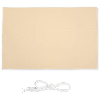 Relaxdays Voile d'ombrage Rectangle, résistant UV, imperméable, Toile Balcon, Camping, terrasse, Beige, 2 x 4 m - Publicité Relaxdays Voile d'ombrage Rectangle, résistant UV, imperméable, Toile Balcon, Camping, terrasse, Beige, 2 x 4 m - Publicité