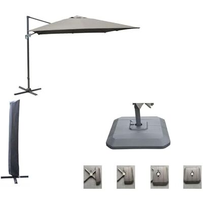 Proloisirs Set d'ombrage complet (1 parasol déporté NH 3x3 + 1 housse + 1 lestage) - Publicité Proloisirs Set d'ombrage complet (1 parasol déporté NH 3x3 + 1 housse + 1 lestage) - Publicité