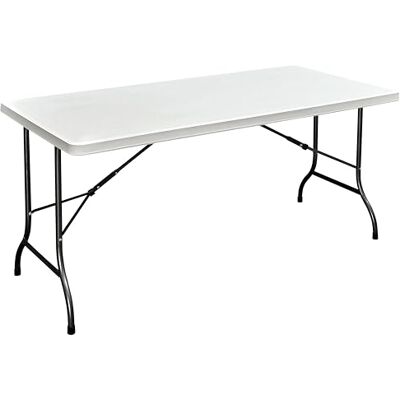 Metro Table Pliante d'extérieur, Acier/Polyéthylène, 152 x 74 x 74 cm, Rectangulaire, Résistante aux Intempéries, Blanche - Publicité Metro Table Pliante d'extérieur, Acier/Polyéthylène, 152 x 74 x 74 cm, Rectangulaire, Résistante aux Intempéries, Blanche - Publicité