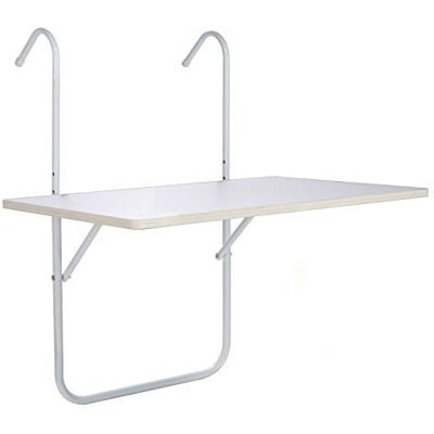 Spetebo Table de balcon pliante Résistante aux intempéries Blanc - Publicité Spetebo Table de balcon pliante Résistante aux intempéries Blanc - Publicité